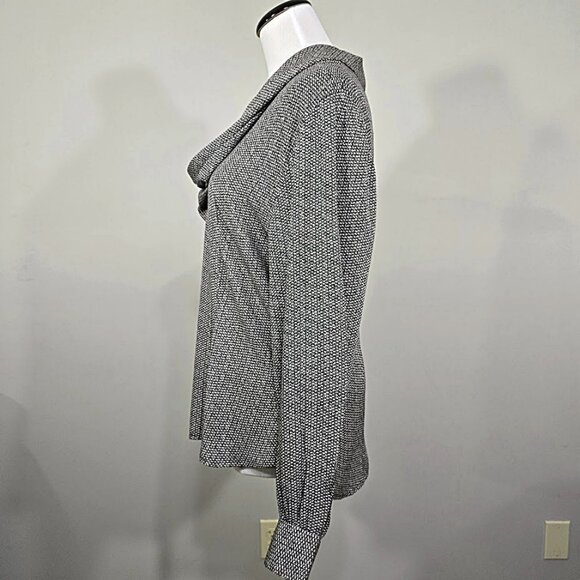 Vintage Componix Cowl Neck Crepe Top 14 Women 80s Button Back Avant Garde Blouse - Picture 3 of 8